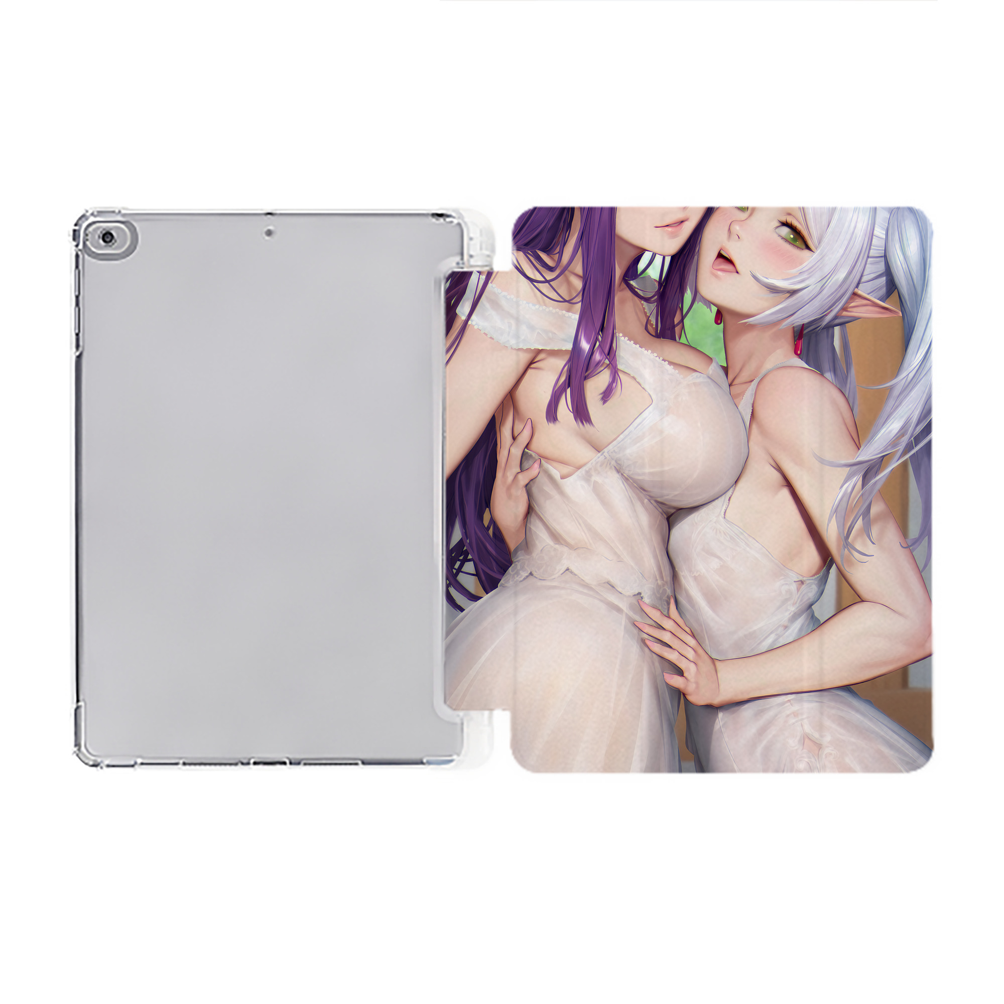 （画像用） 葬送のフリーレン Frieren IPad ケース ペン収納付き 三つ折りスタンド PUレザー×シリコン 対応機種9.5/10.5/10.9インチ